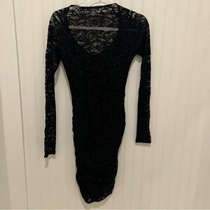 Y2k Black Lace Bodycon Dress